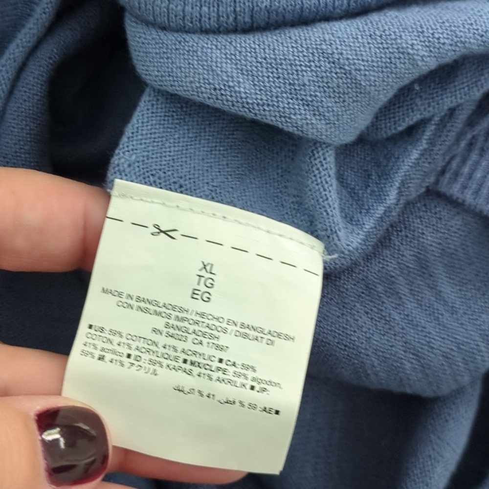 Old Navy Blue & Green Two Lightweight Sweaters Bundle Fall Casual Relaxed Fit XL - Picture 7 of 7